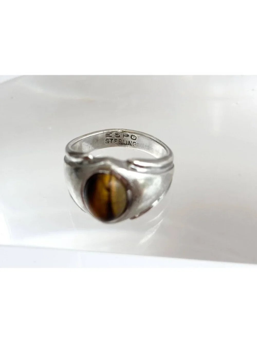 Tiger's Eye Joseph Esposito Southwest Sterling Silver 925 Vintage Ring - sz 7.5